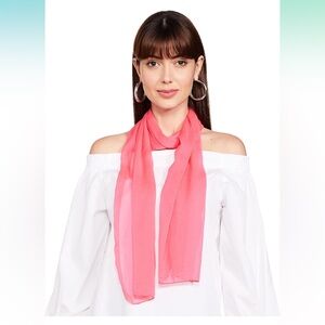 5for$10 Light Pink Chiffon Scarf for Women Lightweight Sheer Long Wrap 18x64